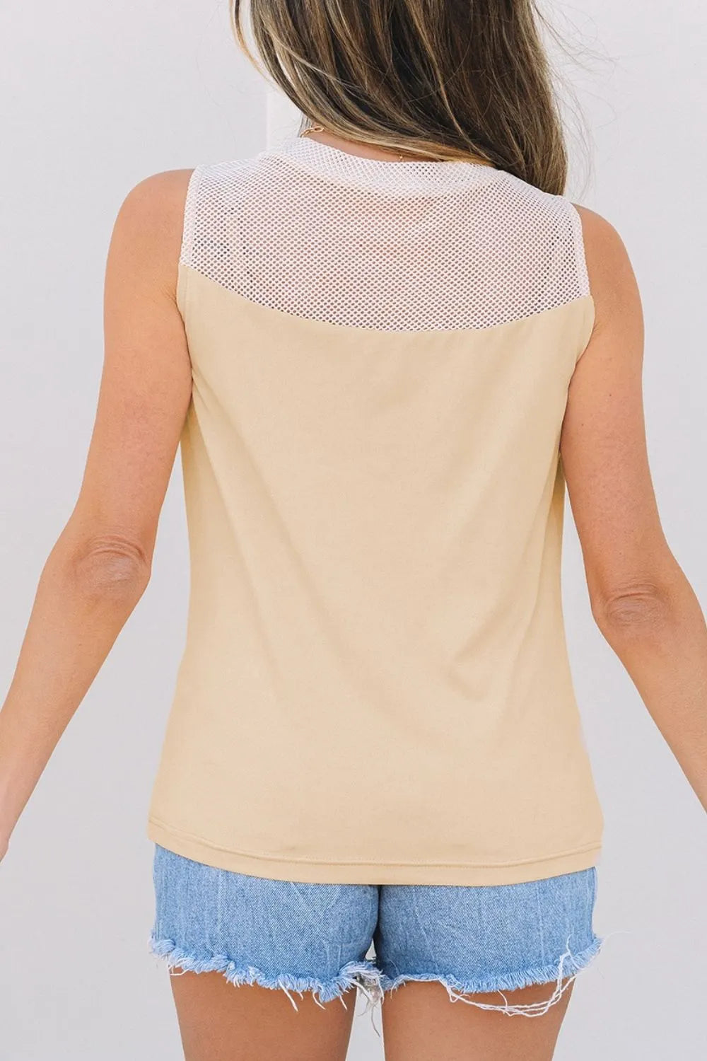 Simply Love: Mesh Tank Top - Stylish Patchwork