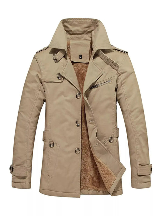 Men's Plus Size Button Up Long Sleeve Coat Simply Love