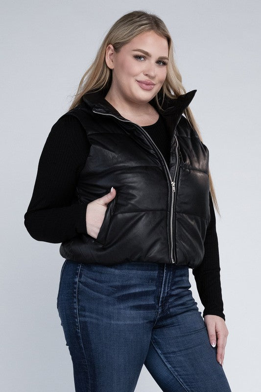 Plus Size Cozy Puff Vest