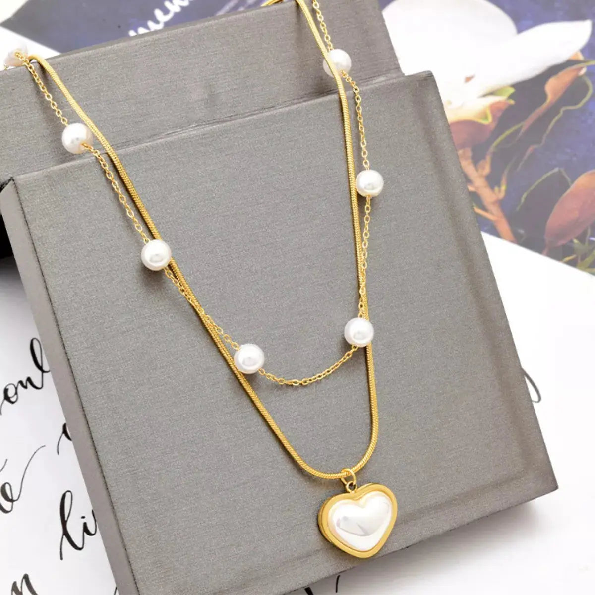 18K Gold-Plated Double Layered Heart Necklace Simply Love