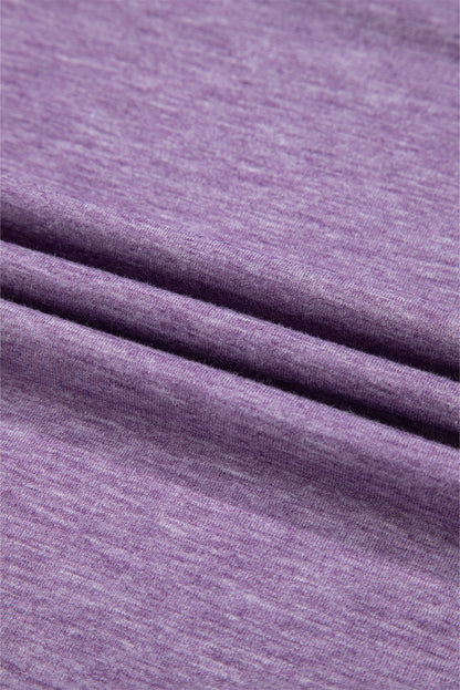 Tillandsia Purple Contrast Print Striped Raglan Long Sleeve