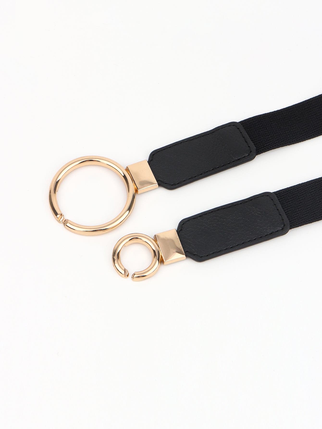 Double Ring Buckle Elastic PU Belt.