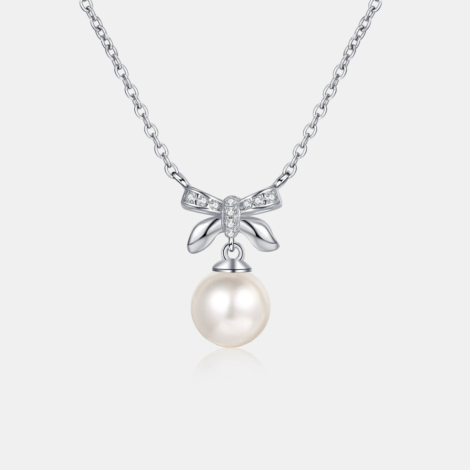 Natural Pearl Pendant Moissanite 925 Sterling Silver Necklace.