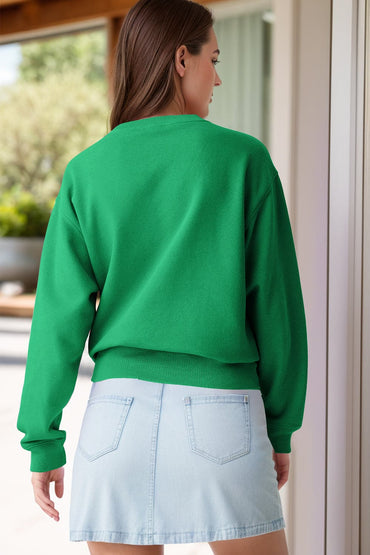 Round Neck Long Sleeve Sweatshirt.