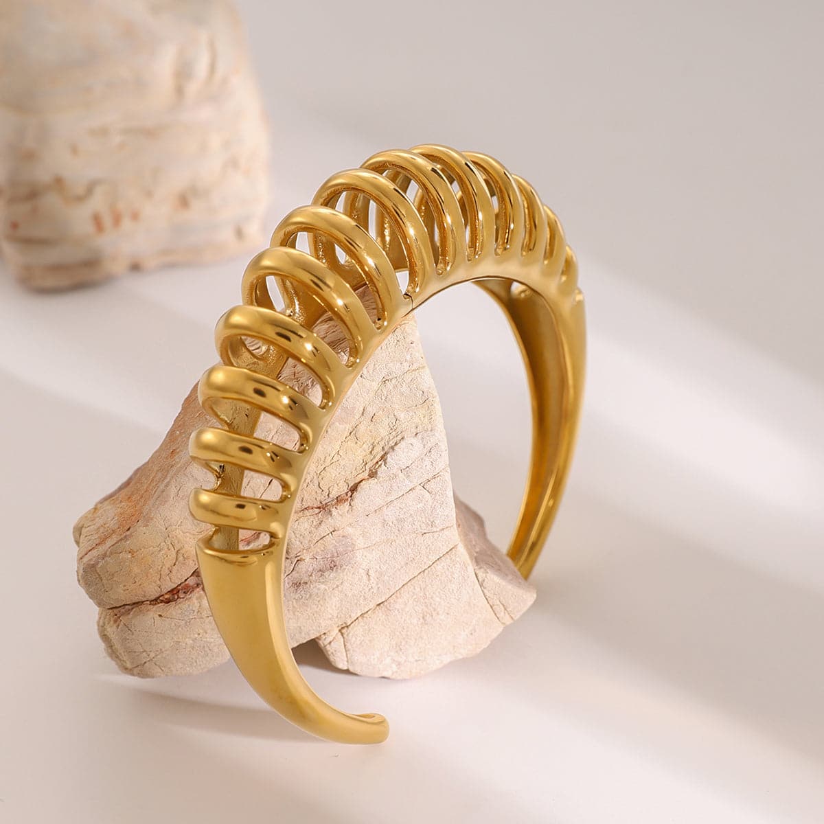 Elegant 18K gold-plated cutout cuff bracelet