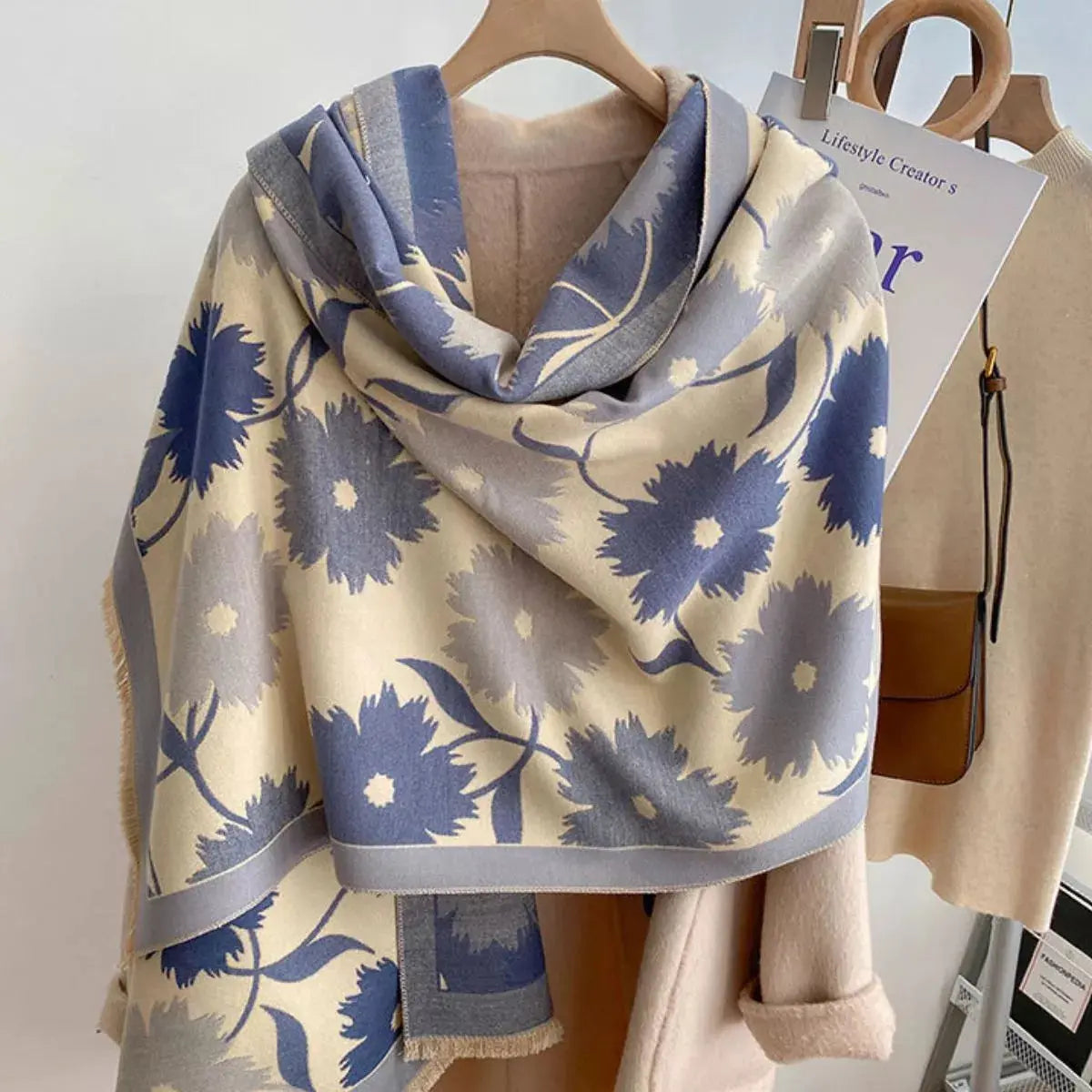 Floral Print Warm Winter Scarf Simply Love