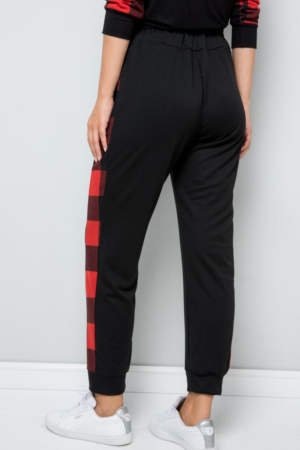 Plaid side print lounge pants for stylish comfort