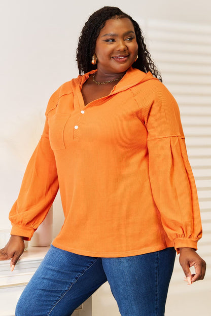 ShopBasicbae: Waffle Knit Hoodie - Side Slit