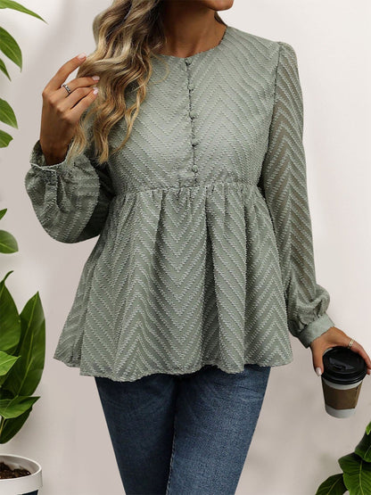 Chic long sleeve peplum blouse