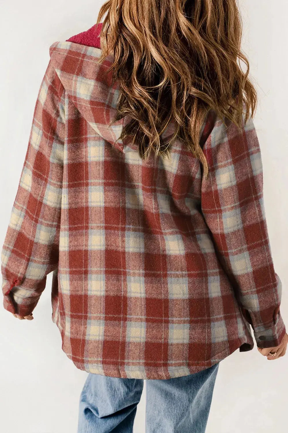Fleece Lined Plaid Hooded Jacket Simply Love