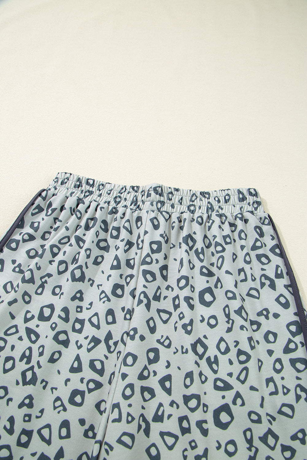 Gray Leopard High Waist Side Bow Straight Leg Love Salve