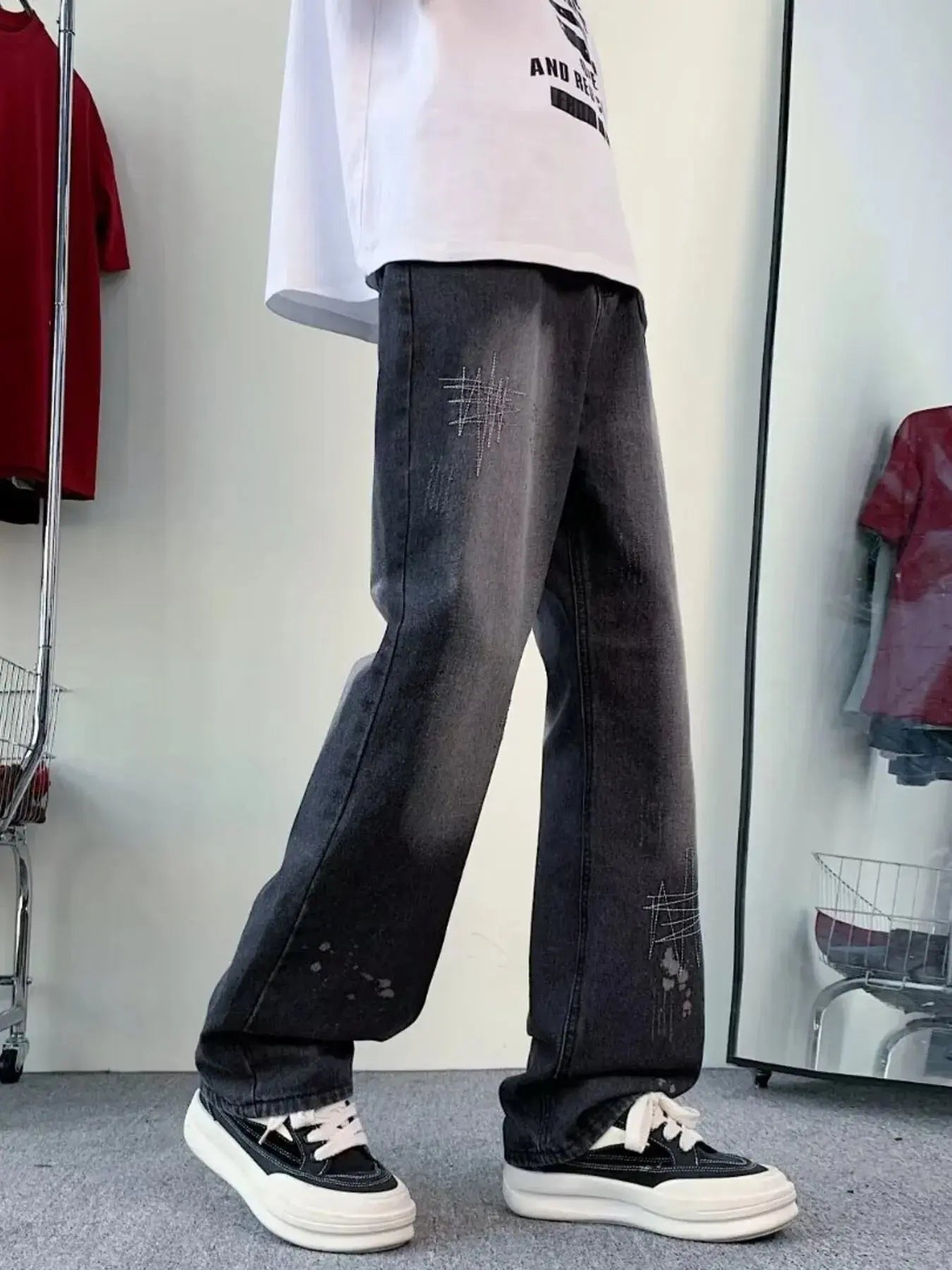 Men's Full Size Vintage Wash Wide Leg Jeans Plus Size Simply Love