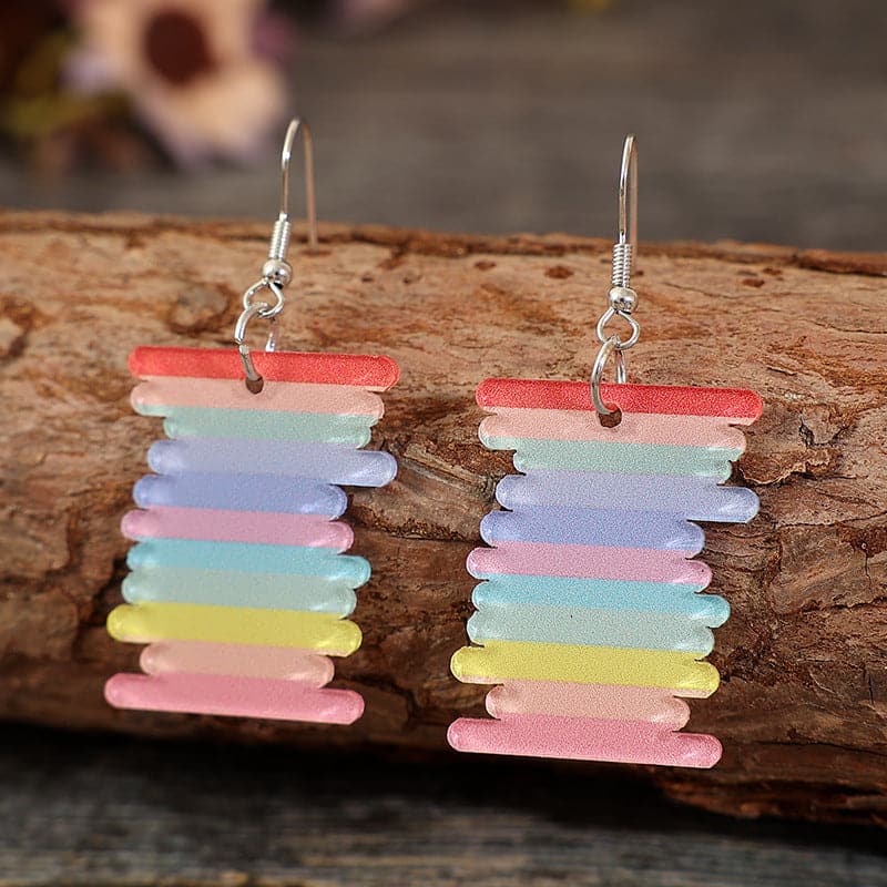 Acrylic Rainbow Dangle Earrings.