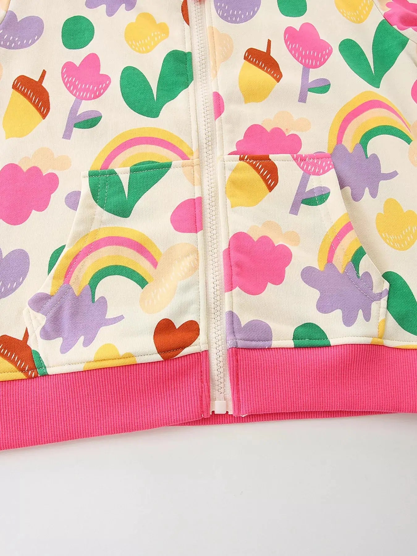 Children's Contrast Zip-Up Hoodie Simply Love