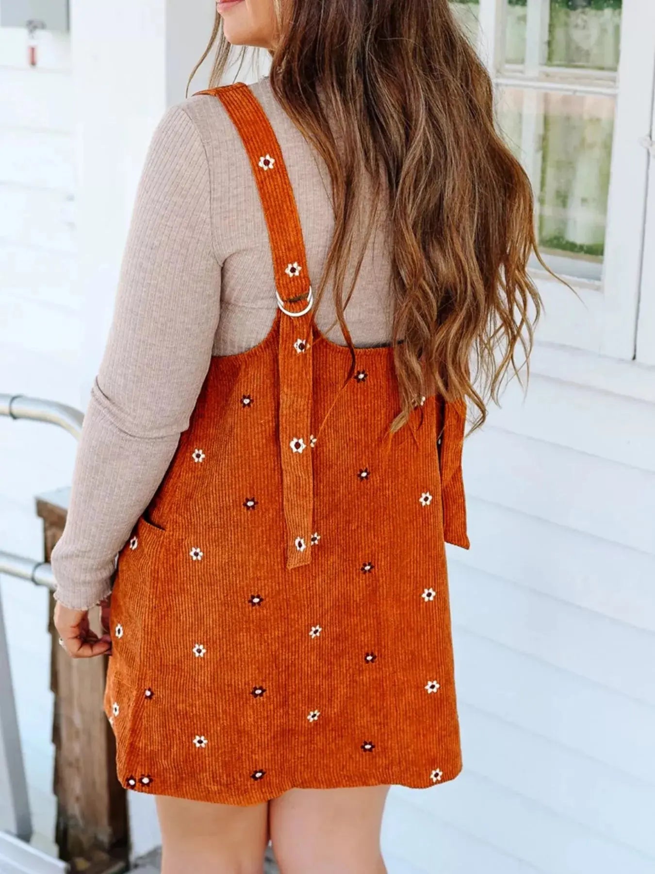 Floral Corduroy Overall Dress Simply Love