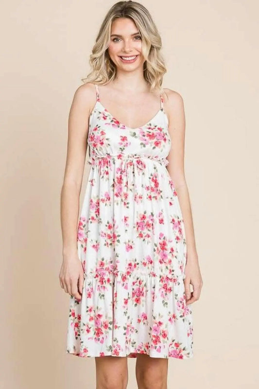 Culture Code Full Size Floral Frill Cami Dress - Love Salve 