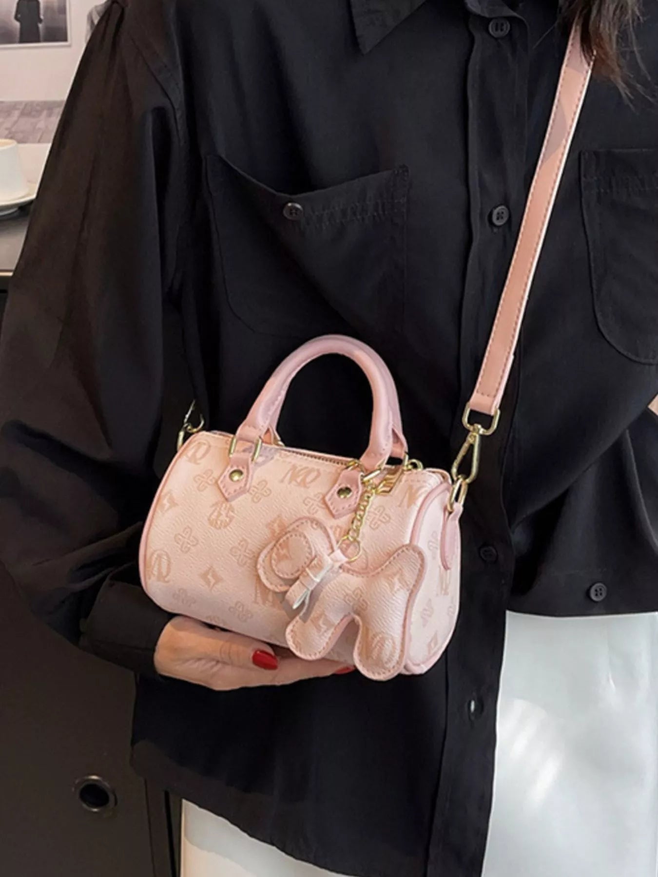 Barrel Crossbody Bag with Charm Simply Love