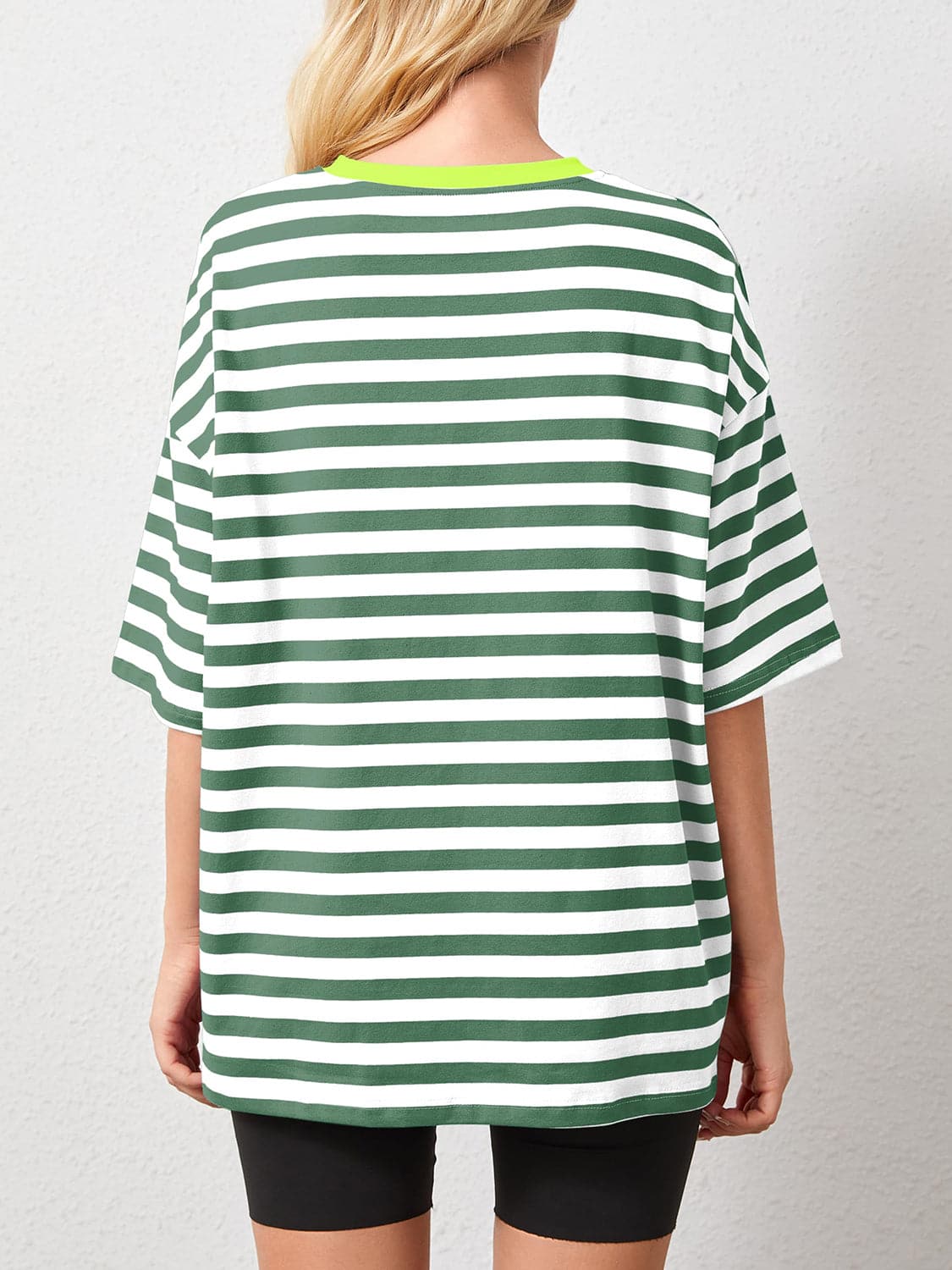 Striped Round Neck Half Sleeve T-Shirt.