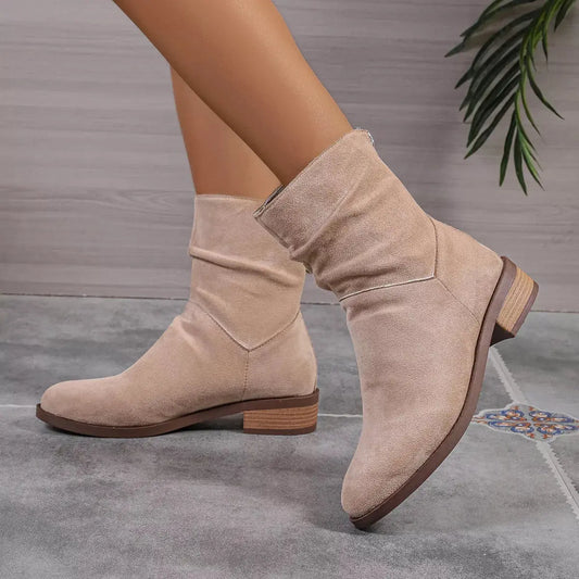 Point Toe Block Heels Boots Simply Love