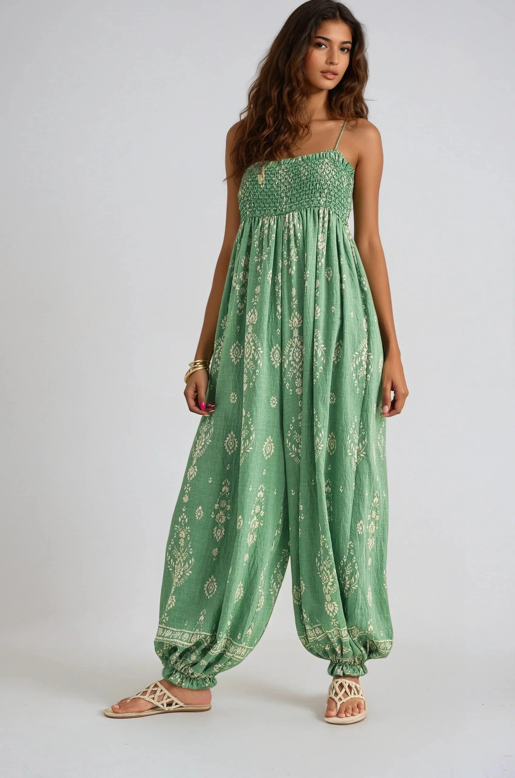 Wildflower Dreams Balloon Jumpsuit Boho Summer Style Fitkitty Culture Athleisure Wear, Yoga Wear & Women's Clothing
