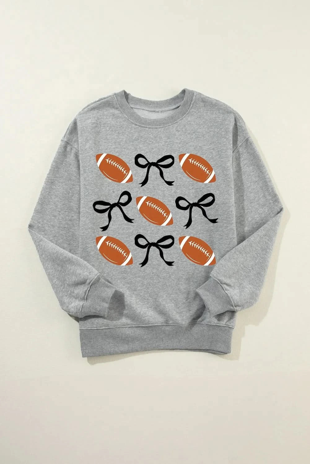 Football Round Neck Long Sleeve Sweatshirt