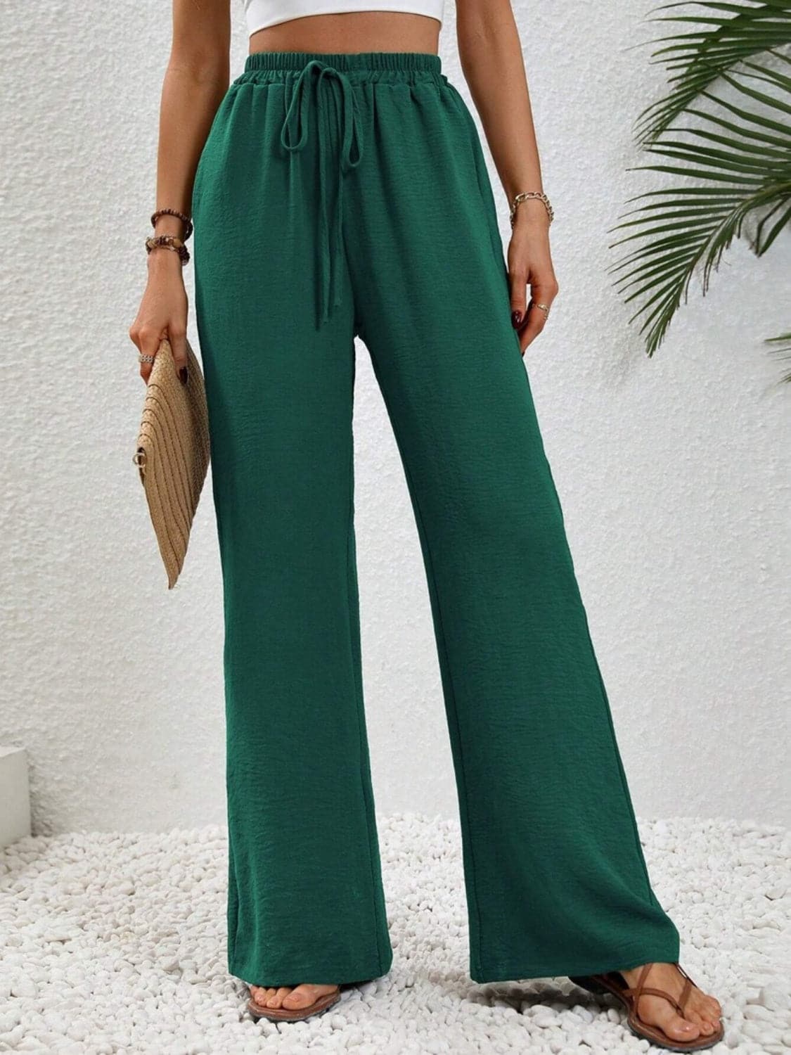 Wide Leg Drawstring Pants.