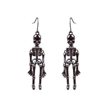 Skeleton Alloy Earrings - 2.8 in