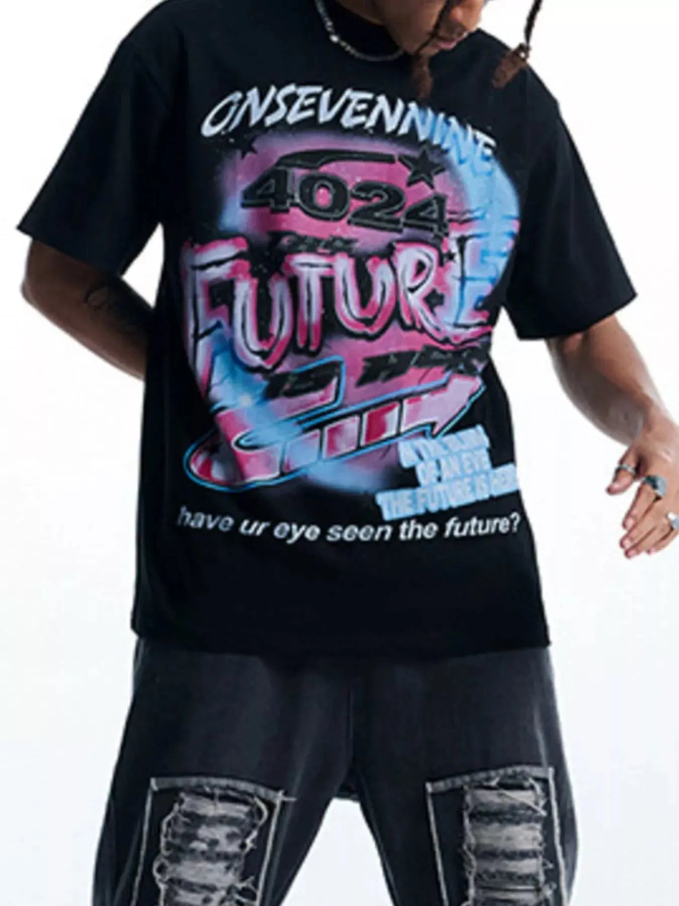 Men's Onsevennine Future Graphic Oversized T-Shirt Simply Love