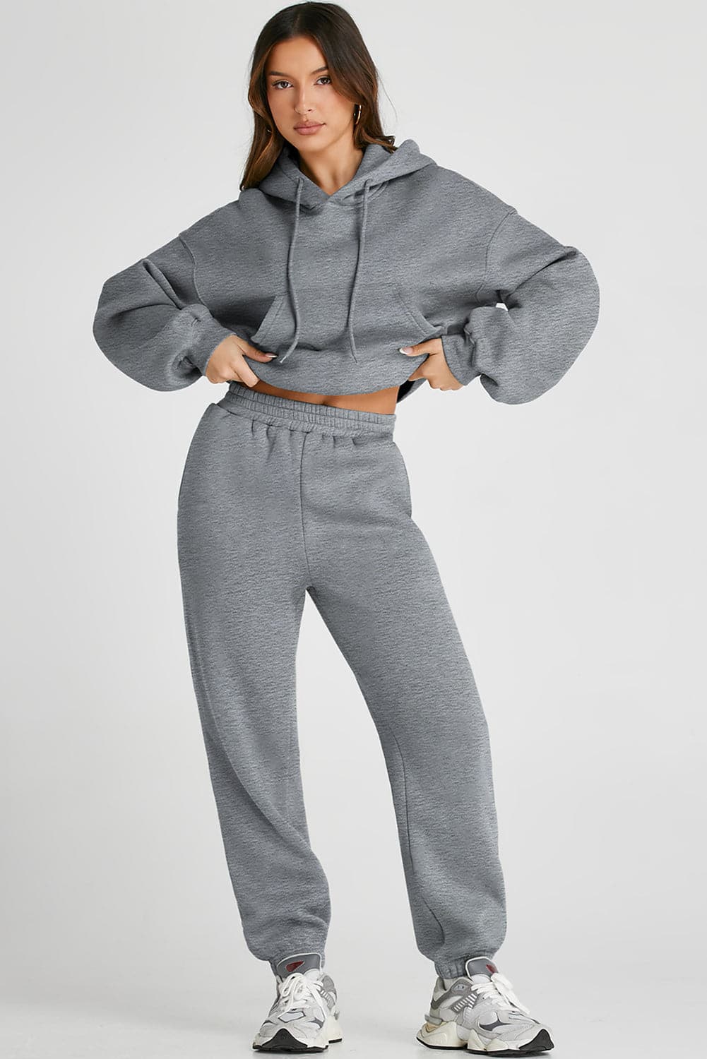 Casual chic hooded top and joggers set