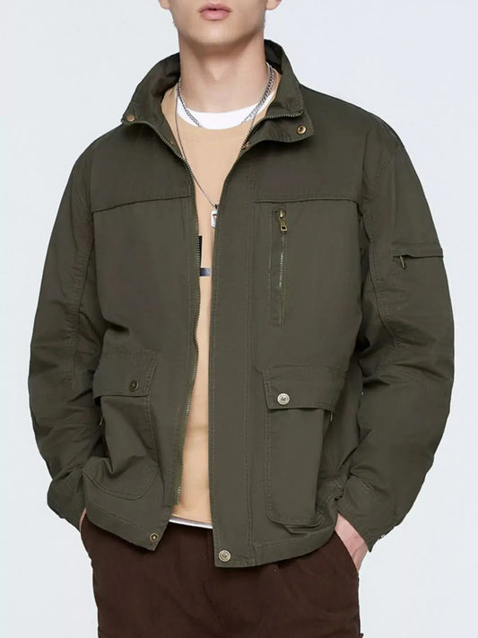Men's Plus Size Casual Zip Up Lightweight Jacket Simply Love