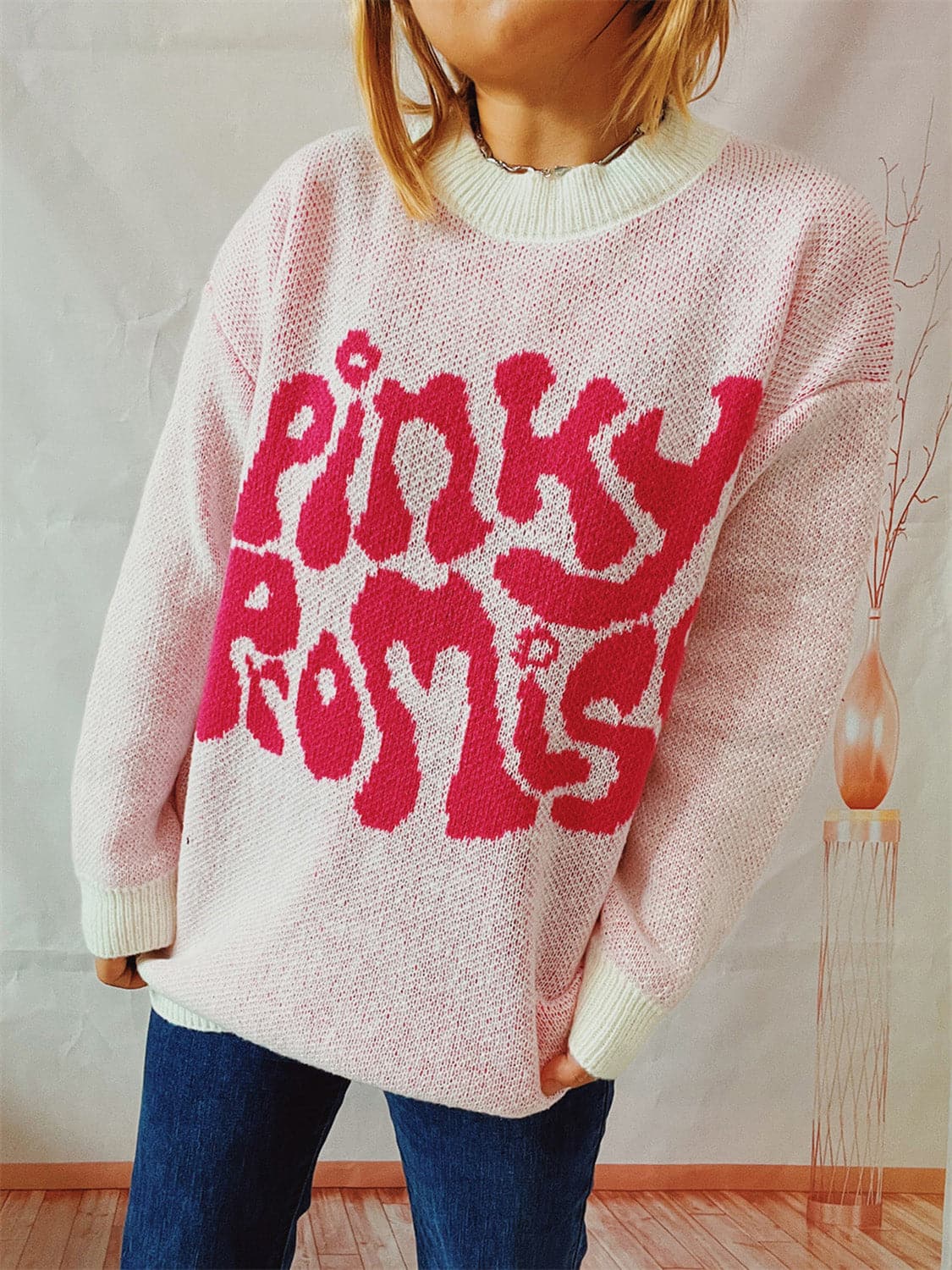 PINKY PROMISE Graphic Sweater.