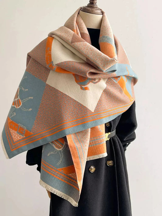 Equestrian Print Reversible Scarf Simply Love