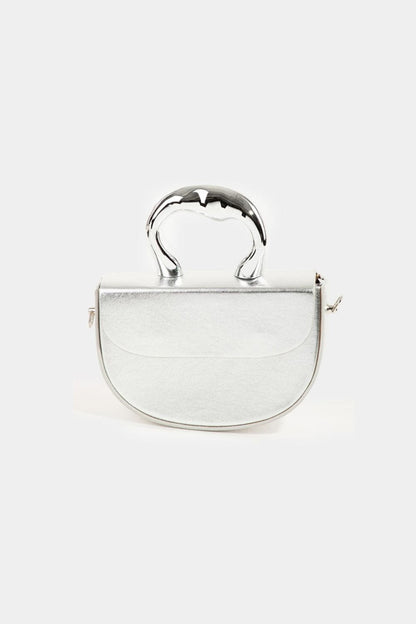 Fame glossy semi-circle handbag