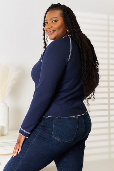 ShopBasicbae: Long Sleeve Round Neck Top