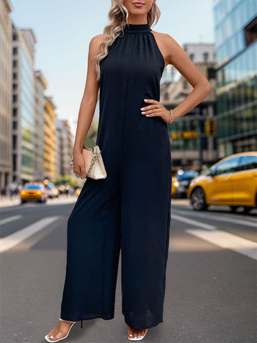 Tied Grecian Wide Leg Jumpsuit.