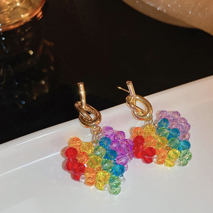 Contrast Crystal Bead Earrings.