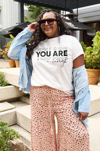 Simply Love Full Size YOU ARE ENOUGH Short Sleeve T-Shirt.