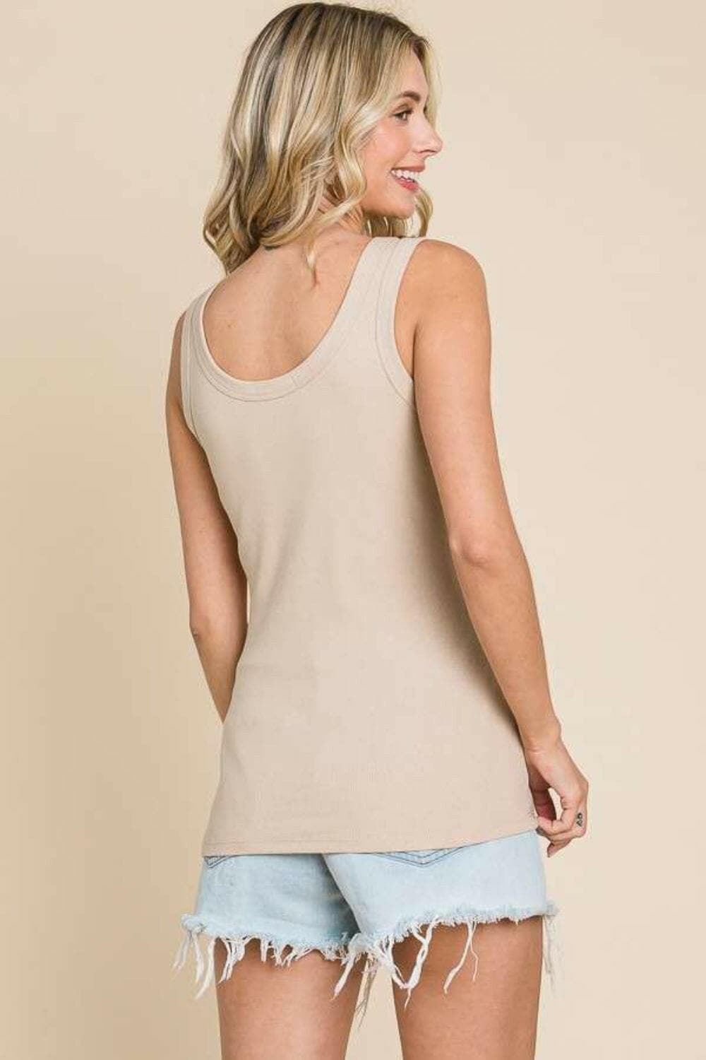 Culture Code Full Size Ribbed Scoop Neck Tank.