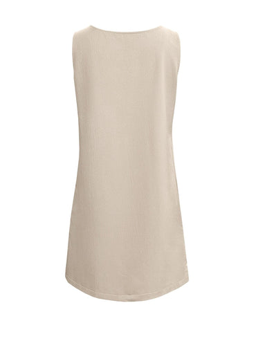 Pocketed Scoop Neck Sleeveless Dress.