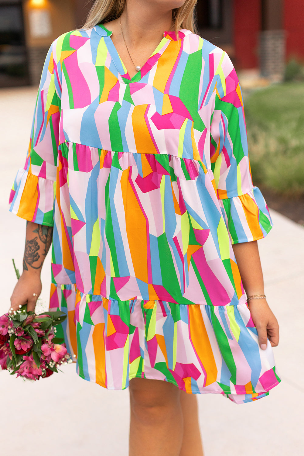 Vibrant Plus Size Mini Dress