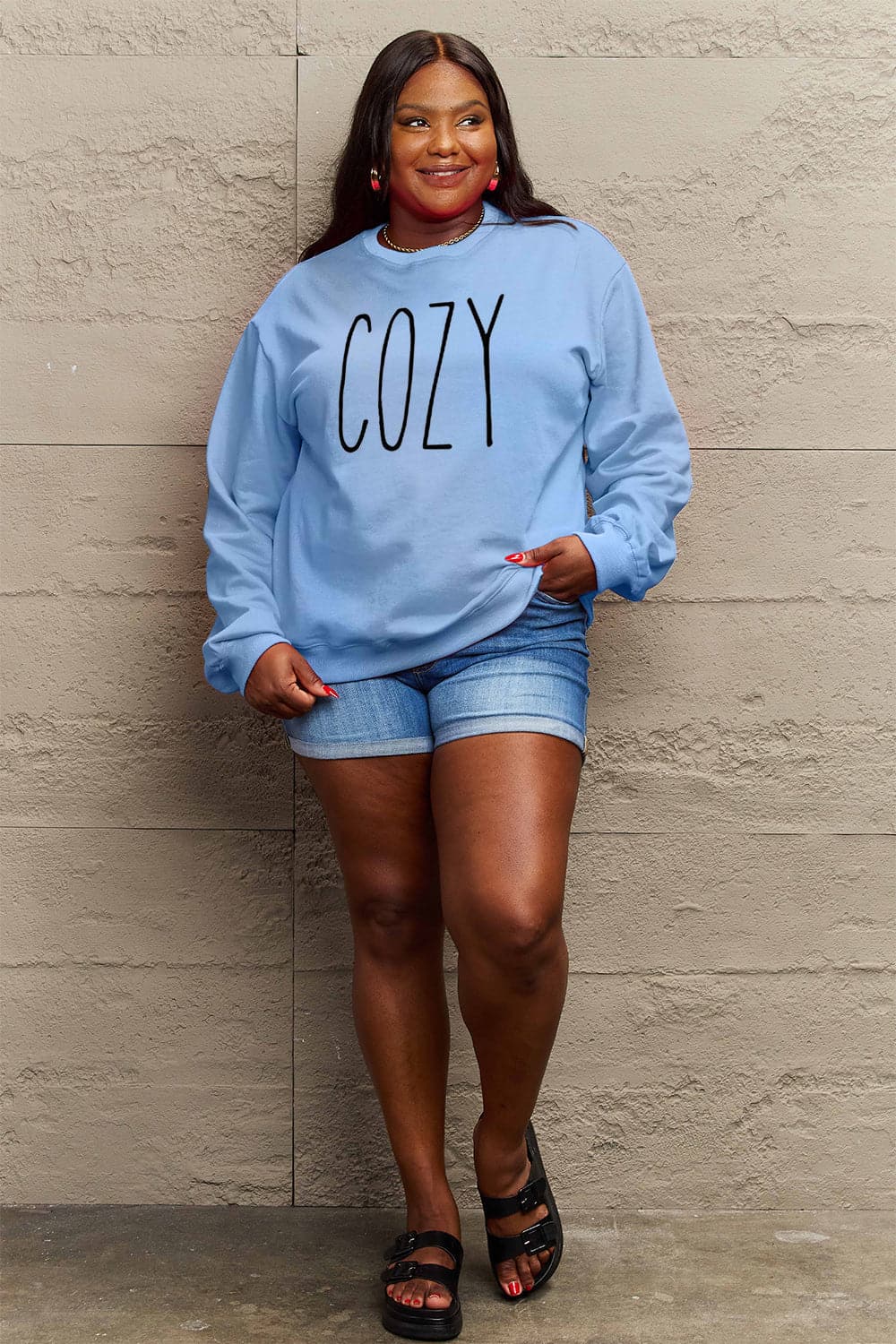 Simply Love Full Size COZY Graphic Sweatshirt.