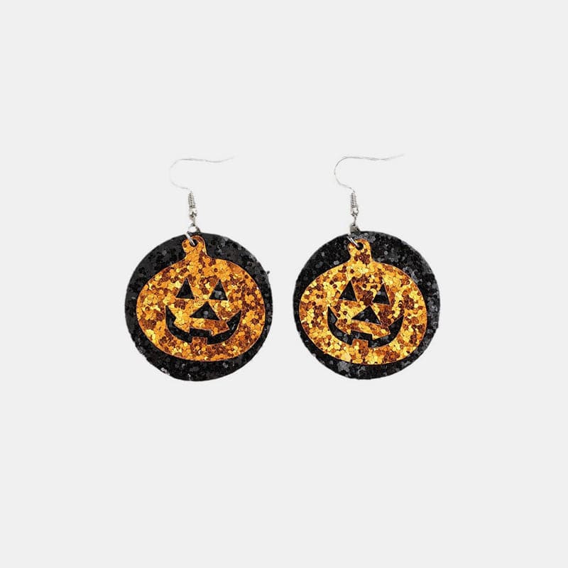 PU Leather Pumpkin Earrings.