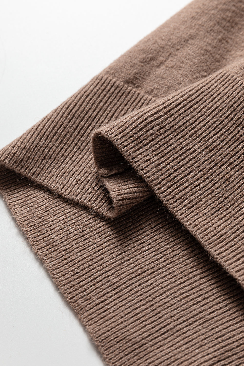 Dark Khaki Varsity Sweater With Contrast Striped Trim V Neck Dear-Lover Dropshipping