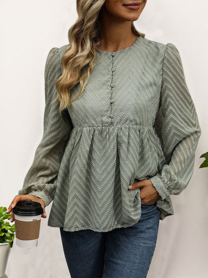 Chic long sleeve peplum blouse