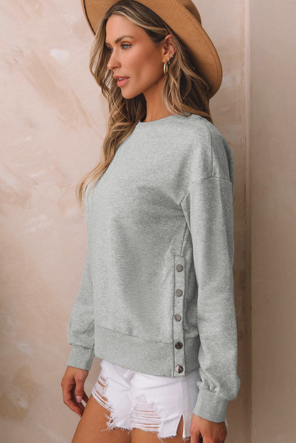 Round Neck Dropped Shoulder Sweatshirt.