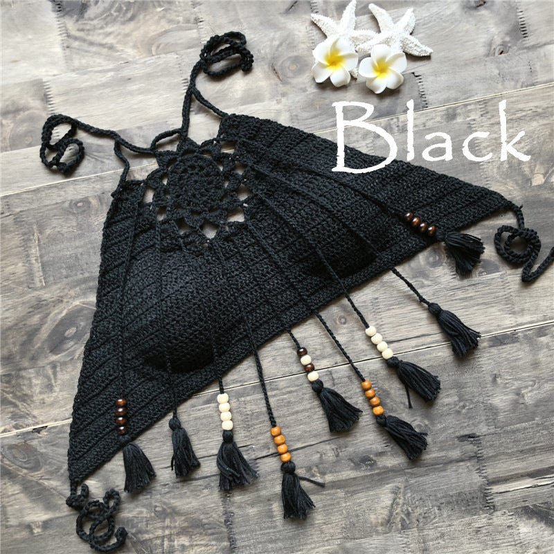 Bikini Handmade Tassel Bohemian Swimsuit Sexy Lady Beach Swimming Top Bella Mia