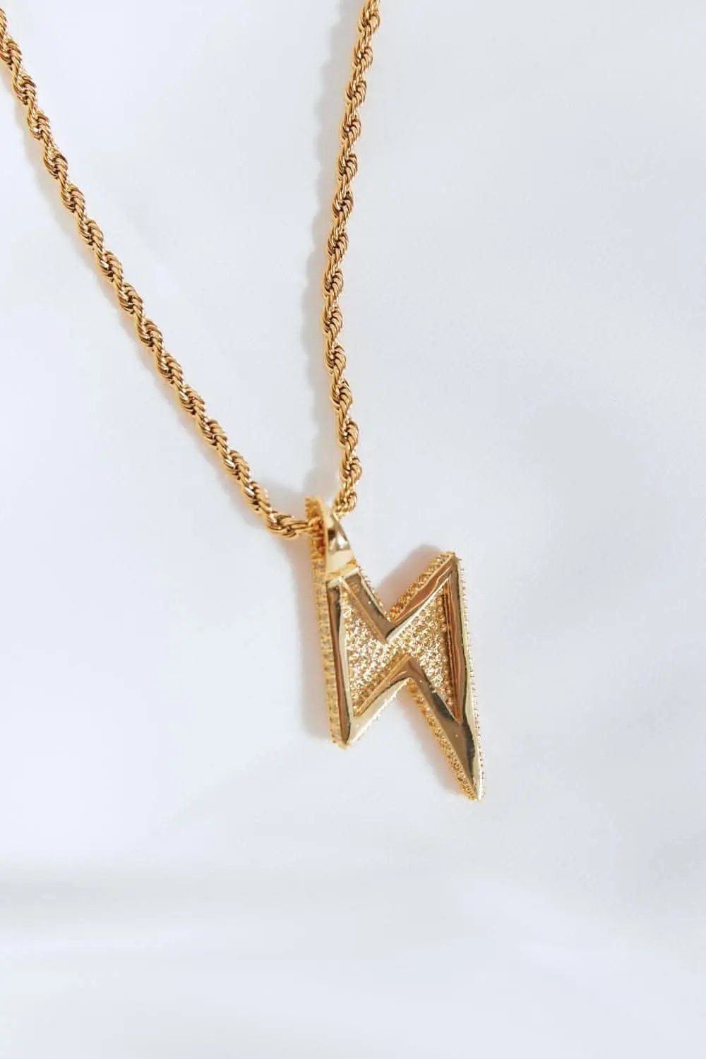 Brass Lightning Bolt Necklace - Love Salve 