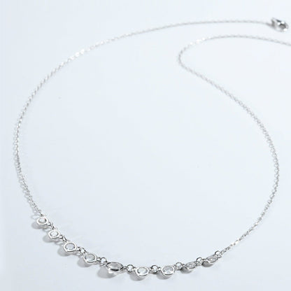 Inlaid Zircon 925 Sterling Silver Necklace.