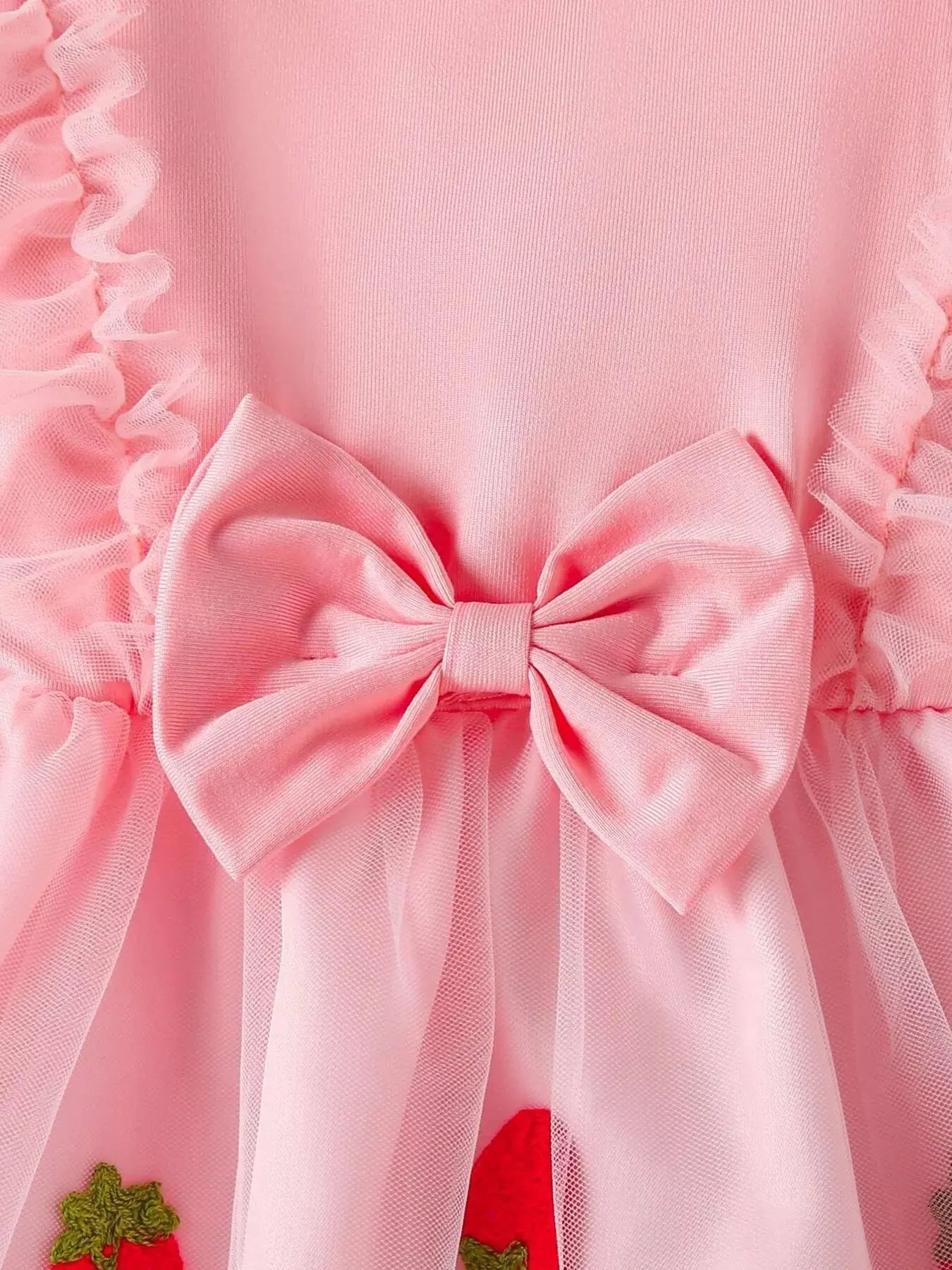 Children's Bow Decor Ruffle Trim Dress Simply Love