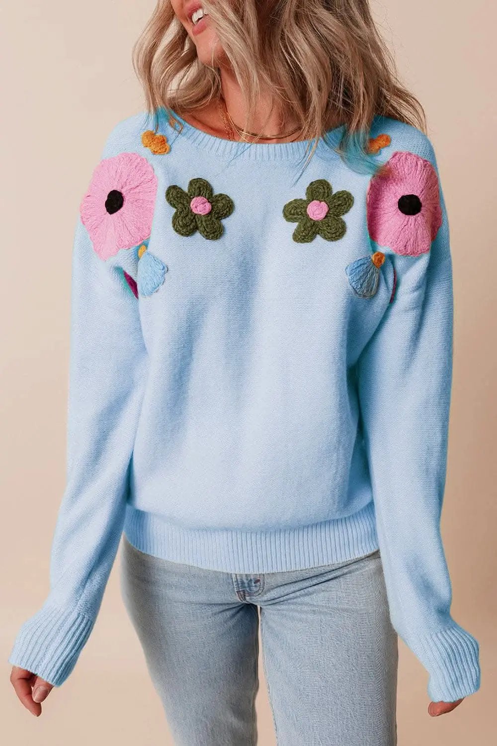 Chic floral crochet sweater - Love Salve 
